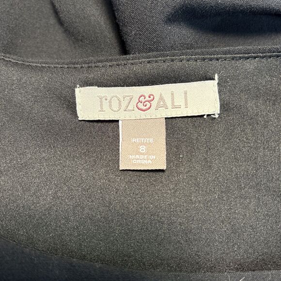 ROZ & ALI Little Black Sleeveless Dress 8 Petite Side Zip EUC - Picture 9 of 11
